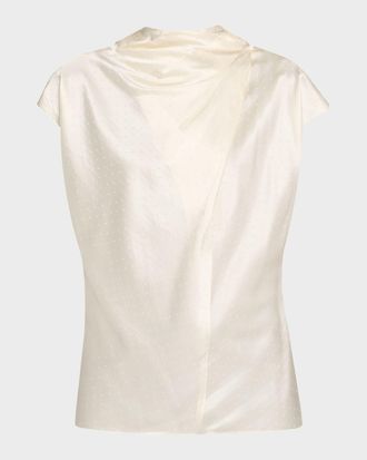 Veronica Beard Leilany Draped Silk Top
