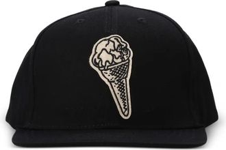 Icecream Hoed met geborduurde kegel - Zwart