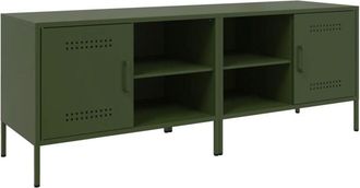 vidaXL Vidaxl - Muebles De Tv 2 Piezas Acero Verde Oliva 68x39x50,5 Cm