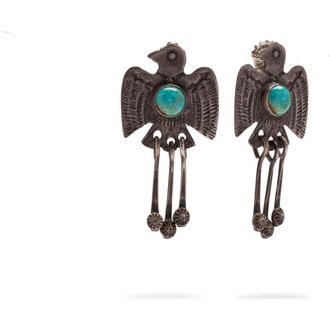Fortela Turquoise Bird Navajo Earrings in Silver at Nordstrom