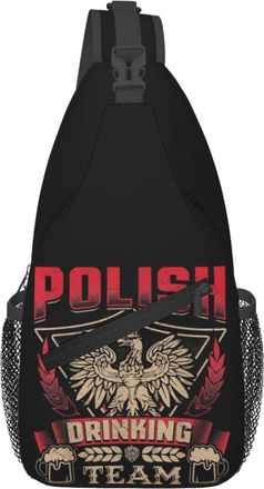 Generic Dyngus Day Polish Beer Poland Eagle Drinking Team Chest Bag Adjustable Cross Body Bag Breathable Daypack For Casual Women Workout