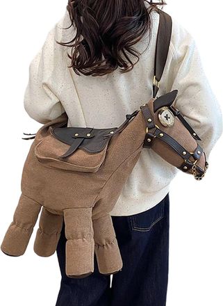 Generic Shoulder Bag,PU Leather Horse Shape Western Pouch | Casual Commuter Bag with Adjustable Strap,for School Daily Commute Women Girls Weekend Outing Shop