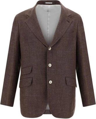 Brunello Cucinelli Heren, Jassen, Bruin, Maat: XL Linnen