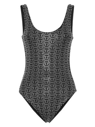 Philipp Plein Costume intero con monogramma - Nero