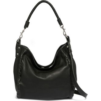 Aim&eacute;e Zen Leather Hobo in Black at Nordstrom