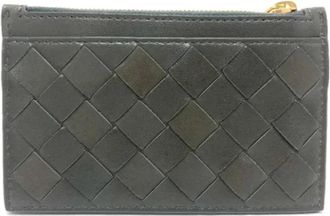 Bottega Veneta Tweedehands leren portemonnees - Dames - Vintage Accessoires - Groen - ONE Size - Leer - Vintage