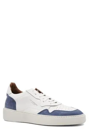 Bruno Magli Dezi Leather Sneaker in White/Blue Suede at Nordstrom Rack, Size 10.5