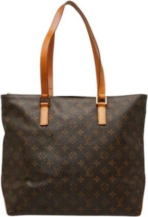 Louis Vuitton Pre-owned Vintage Canvas Tote Bag - Dames - Vintage Shopper - Bruin - ONE Size - Leer - Vintage