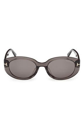 Tom Ford 54mm Oval Sunglasses in Grey/Other /Smoke at Nordstrom Rack