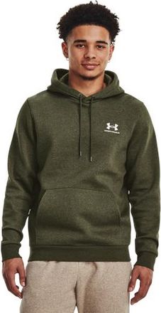 Under Armour Mens Essential Fleece Hoodie - Marine Od Green/White Size L