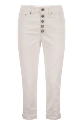 Dondup Womens Koons - Loose-fit Fleece Trousers - Ivory Cotton - Size 26 (Waist)