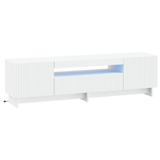 vidaXL Mueble De Tv Led Blanco Madera De Ingenier&iacute;a Vidaxl