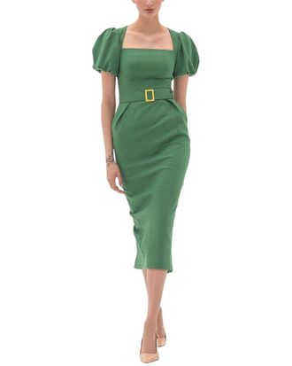 BGL Fashion Bgl Linen-Blend Midi Dress