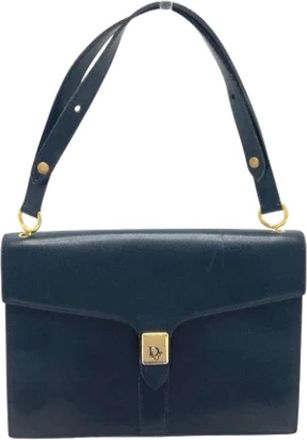 Dior Pre-owned Leather dior-bags - Dames - Vintage Handtas - Blauw - ONE Size - Leer - Vintage