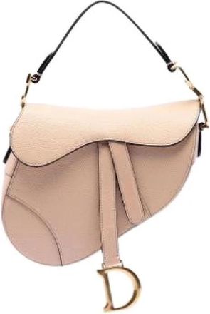 Dior Pre-owned Saddle Bag - Dames - Vintage Schoudertas - Beige - ONE Size - Leer - Vintage