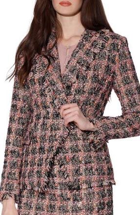 Walter Baker Annalise Fringe Tweed Blazer in Verona Tweed at Nordstrom Rack, Size X-Small