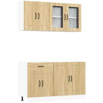 vidaXL Vidaxl - Mueble Cocina Kalmar Roble Sonoma 4 Pzas Madera Contrachapada