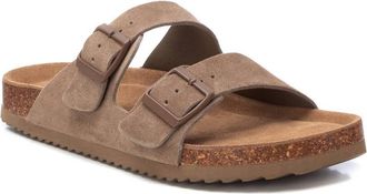 Xti Mens Cork Footbed Suede Leather Sandals