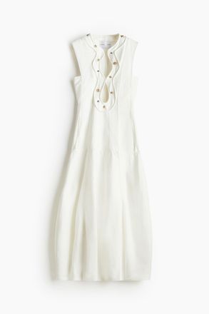 H&M A-Linien-Kleid mit Nieten - Weiss