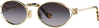 Miu Miu Logo zonnebril - Dames - Zonnebrillen - Geel - 54 MM - Accessoires