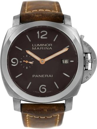 Officine Panerai Pre-owned Panerai Luminor Dark Brown Dial Mens Watch PAM00351
