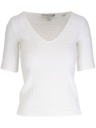 Vince T-shirt con lavorazione in rilievo - Bianco