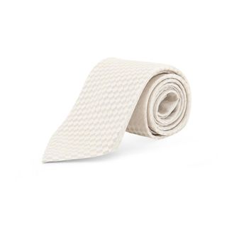 Tom Ford Geometric Pattern Silk Tie - male - Tom Ford - Ties - White - ONE SIZE - Accessories