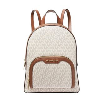 Michael Kors Jaycee Medium Logo Rugzak - Dames - Tassen - Wit - Maat: ONE Size Katoen