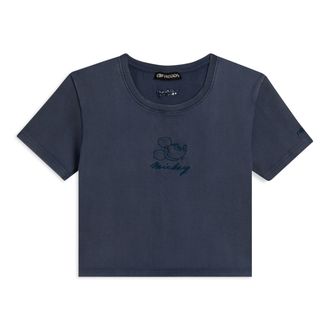 Freddy T-shirt cropped da donna in costina con ricami Disney