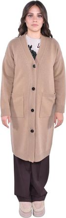 Max Mara Lange Oversized Wollen Vest - Dames - Lange truien - Bruin - XS - Wol - Truien & Vesten