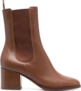 Gianvito Rossi block-heel leather Chelsea boots - women - Calf Leather/Calf Leather/Calf Leather - 38 - Brown
