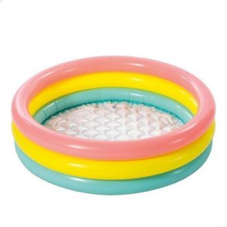 OEM Piscina Hinchable De Triple Anillo Con Fondo De Burbujas - 86 Cm X 25 Cm - Incluye Bomba De Pie Y Kit De Reparaci&oacute;n