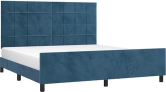 vidaXL Vidaxl - Estructura De Cama Sin Colch&oacute;n Terciopelo Azul Oscuro 160x200cm