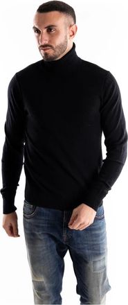 Paolo Pecora Truien & Vesten, Heren, Zwart, L, Wol, Turtleneck Trui
