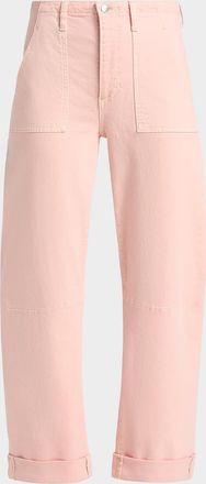 LE JEAN Utility Soft Barrel Crop Jeans