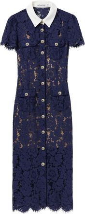 Self Portrait Abito con pizzo - Blu