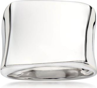 Ross-Simons Italian Sterling Silver Asymmetrical Square-Top Ring