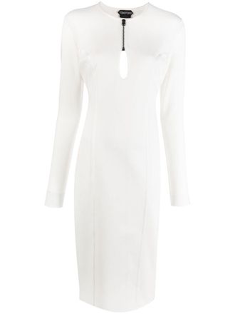 Tom Ford Midi-jurk met detail - Wit