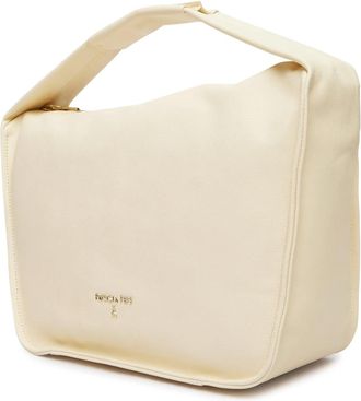 Patrizia Pepe Womens Shoulder Bag Wooly White Full-Grain Leather