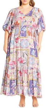 City Chic Flirtini Floral Print Maxi Dress at Nordstrom Rack, Size Xs/14W