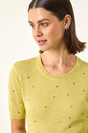 Roman Scattered Hotfix Knitted Top