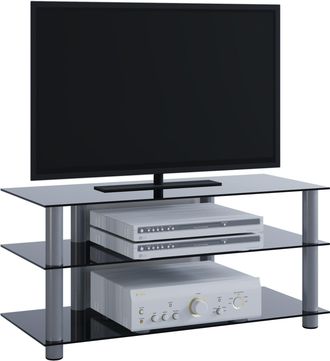 ebuy24 Ebuy24 - Muebles Tv Vcm Lowboard Enrutamiento De Cables Dimensiones Al. 45 X An. 95 X T. 40 Cm Muebles Fernseh - Netasa (vidrio Negro)