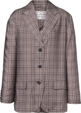 Acne Studios Gestreepte Blazer - Dames - Blazers - Grijs - 2XS - Leer - Jassen