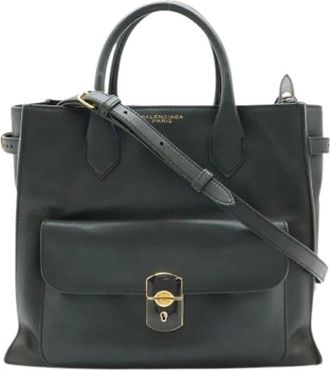 Balenciaga Pre-owned Tote Bags, female, Green, Size: ONE SIZE Pre-owned Vintage Leather Tote Bag