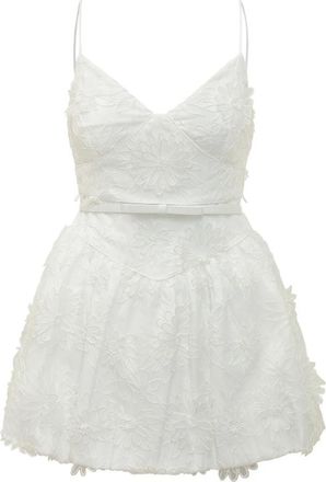 Self Portrait Organza Mini Dress - Dames - Feestkleedjes - Wit - M - Organza - Kleedjes
