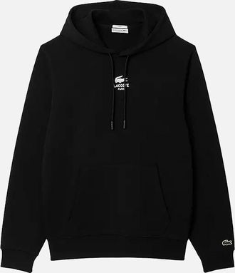 Lacoste Mens Lacoste Graphic Back Print Hoodie Black - Size: 38