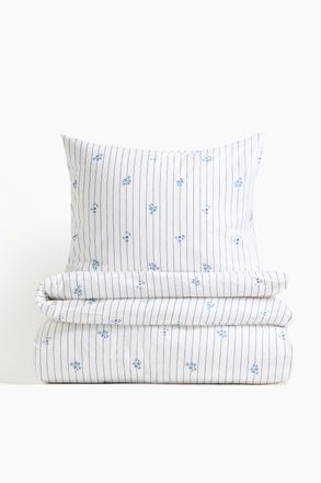 H&M Baumwollperkal-Bettw&auml;sche f&uuml;r Einzelbett - White