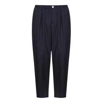 Marni Cropped Trousers, male, Blue, Size: XS Tropical Wool Cropped Trousers