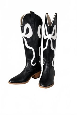 Mi.iM Womens Ribbon Boot In Blackwhite
