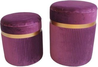 DKD Home Decor Poggiapiedi DKD Home Decor Poliestere MDF Bordeaux (39 x 39 x 49 cm)